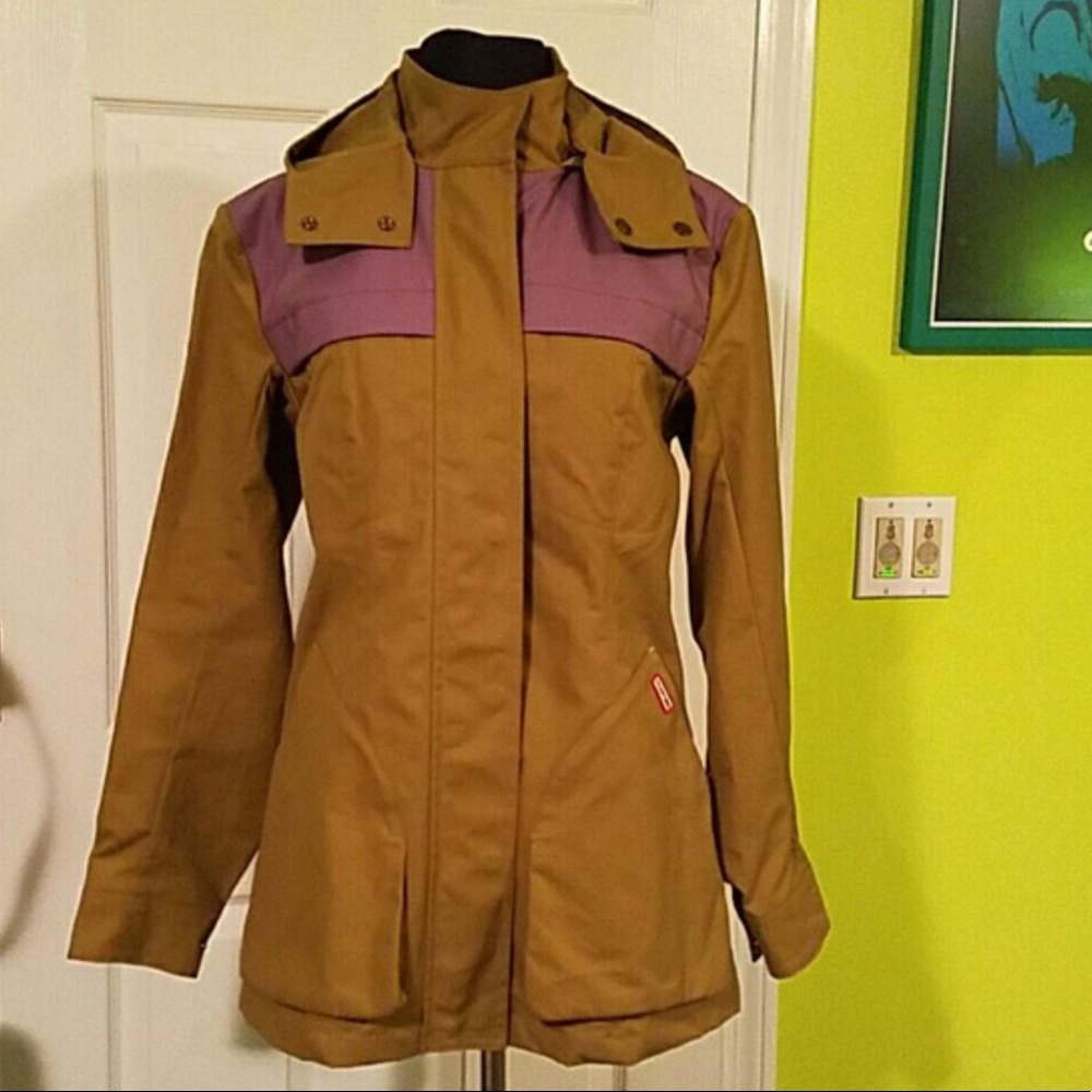 Hunter Khaki Neoprene Rain Jacket - Picture 2 of 5